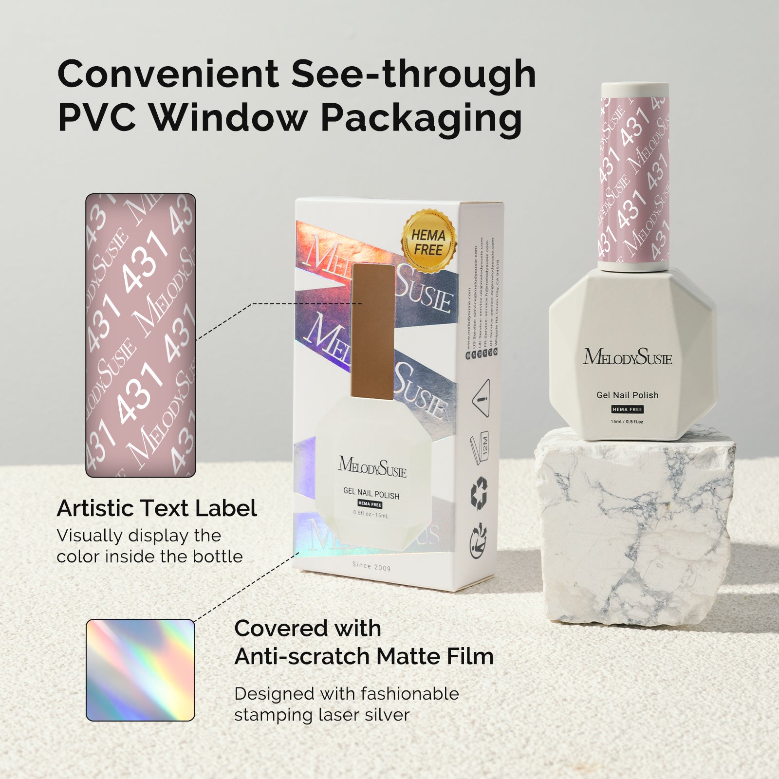 431 Neutral Nude - HEMA-Free Gel Nail Polish 0.5 fl oz/15ml - 图片6