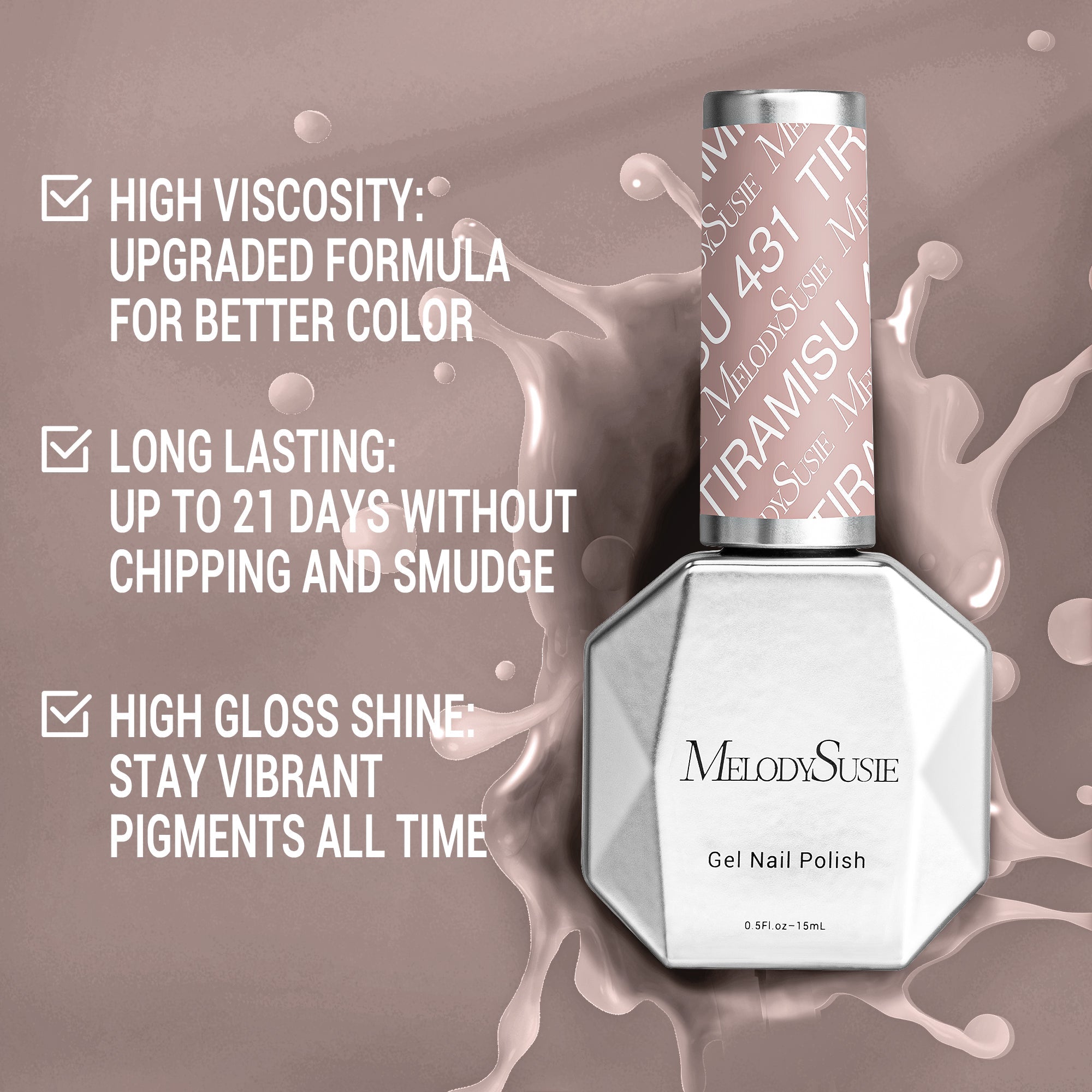 431 Tiramisu - TPO-Free Thick Gel Nail Polish(15ml) - 图片3