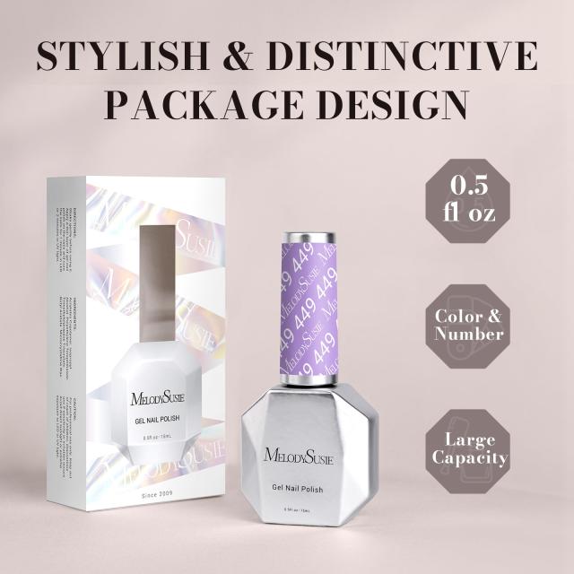 449 Light Purple - TPO-Free Faster UV Curing Gel Nail Polish 0.5 fl oz/15ml