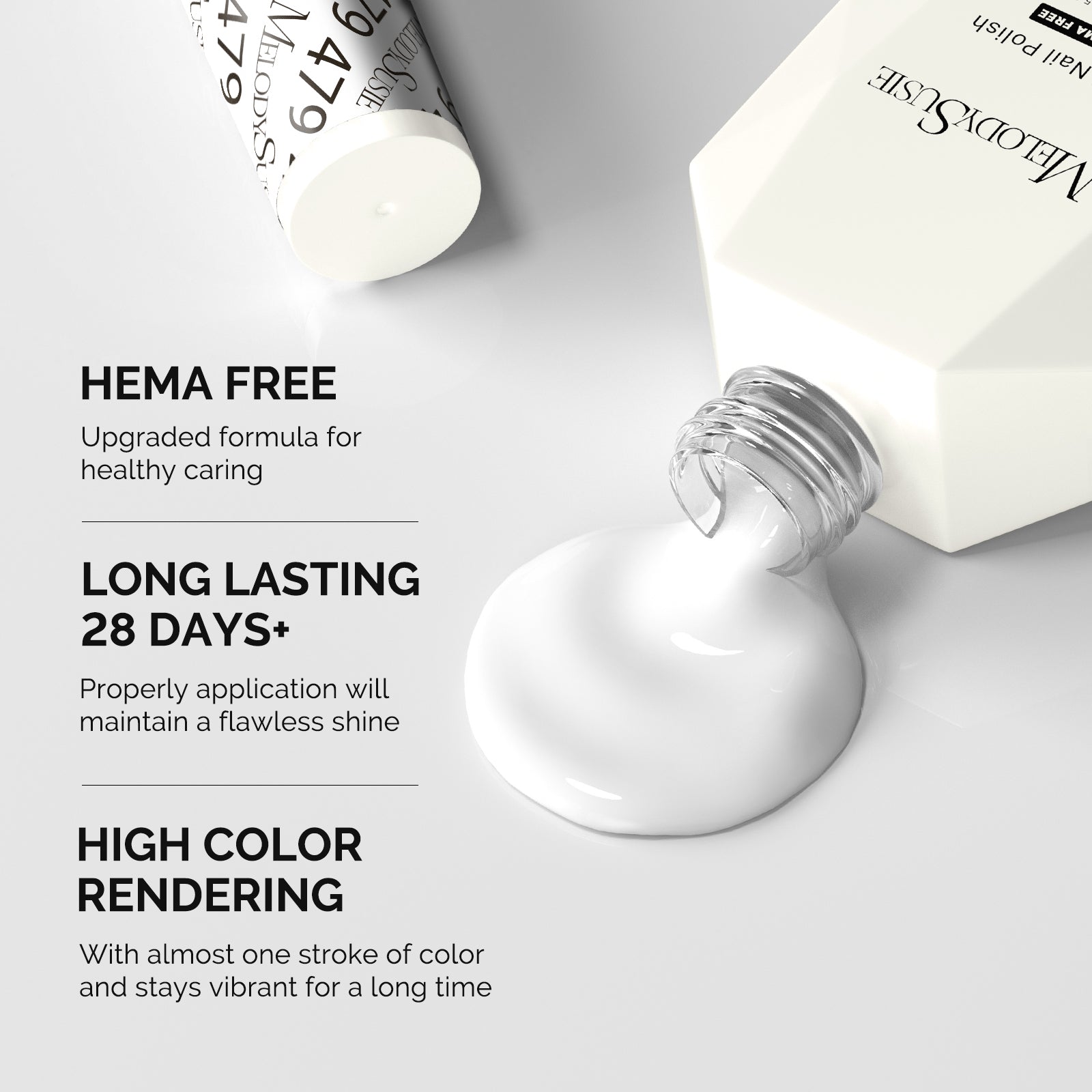 479 White - HEMA-Free Gel Nail Polish 0.5 fl oz/15ml - 图片3