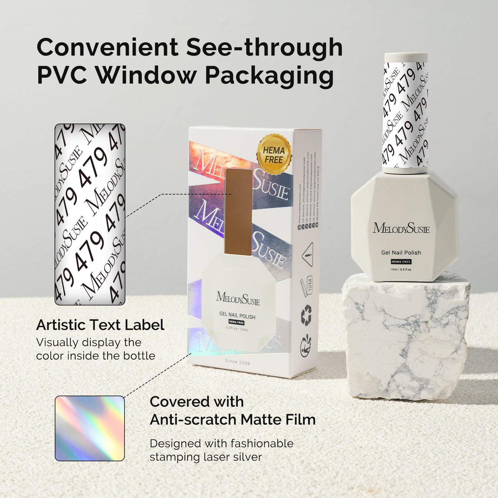 479 White - HEMA-Free Gel Nail Polish 0.5 fl oz/15ml - 图片6