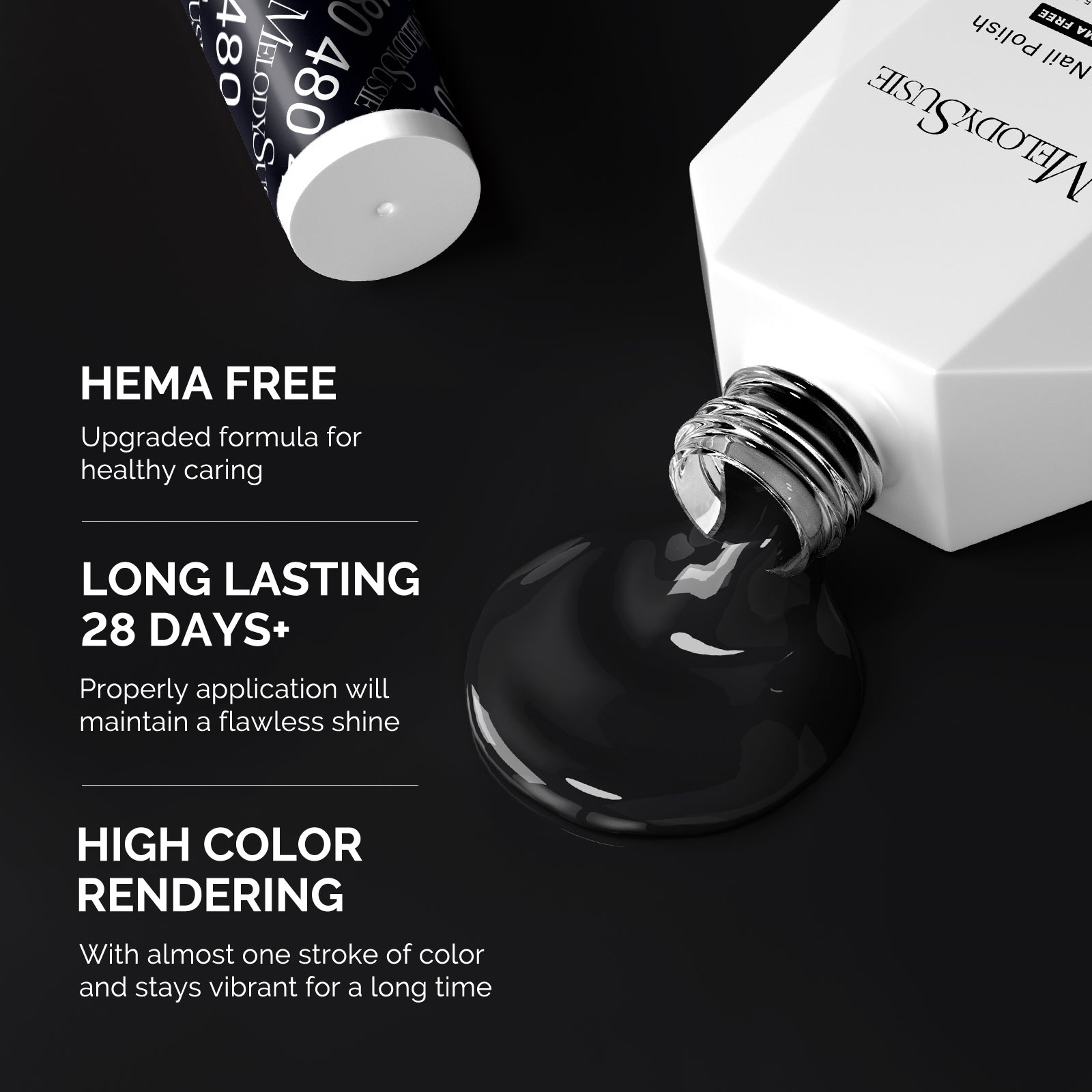 480 Black - HEMA-Free Gel Nail Polish 0.5 fl oz/15ml - 图片3
