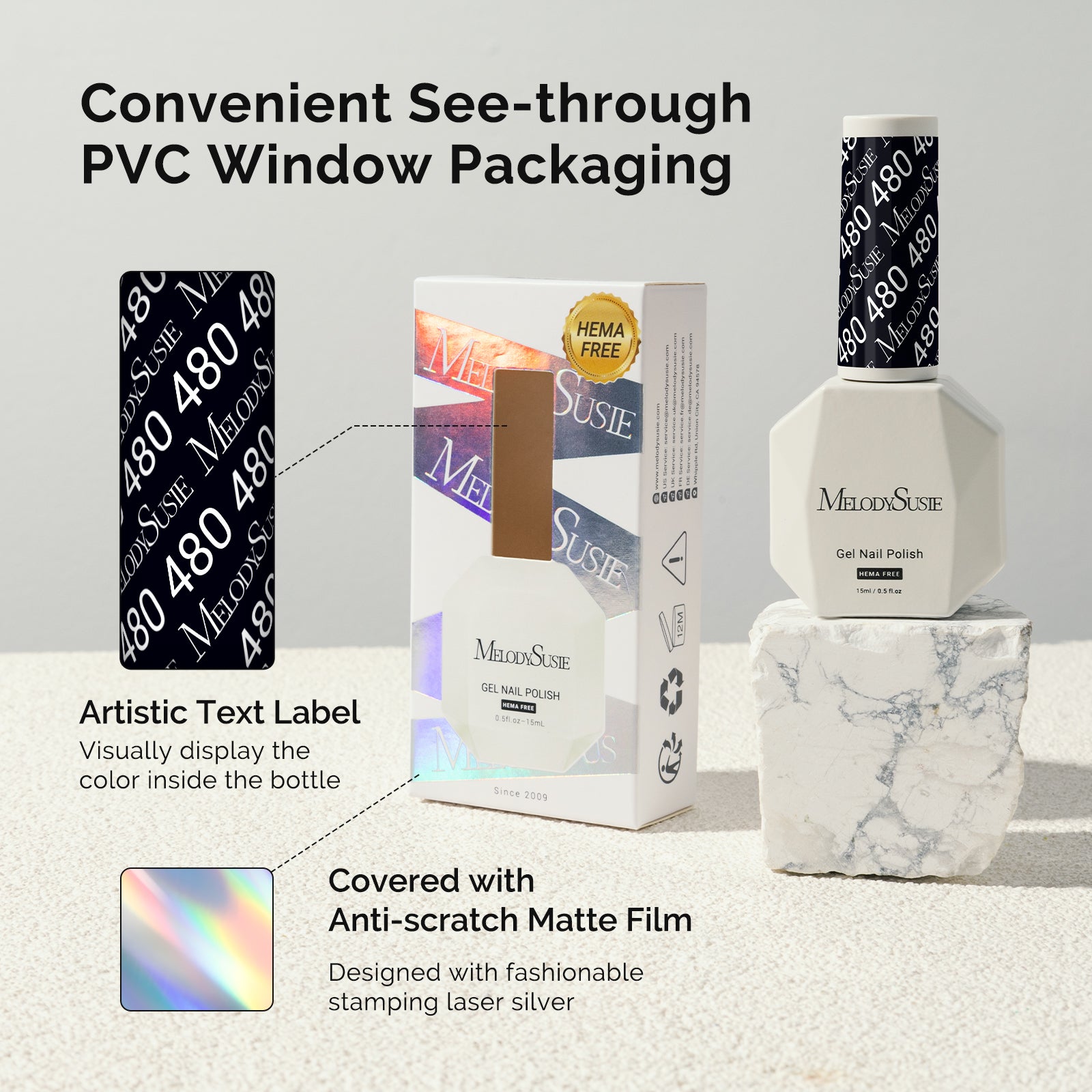 480 Black - HEMA-Free Gel Nail Polish 0.5 fl oz/15ml - 图片6