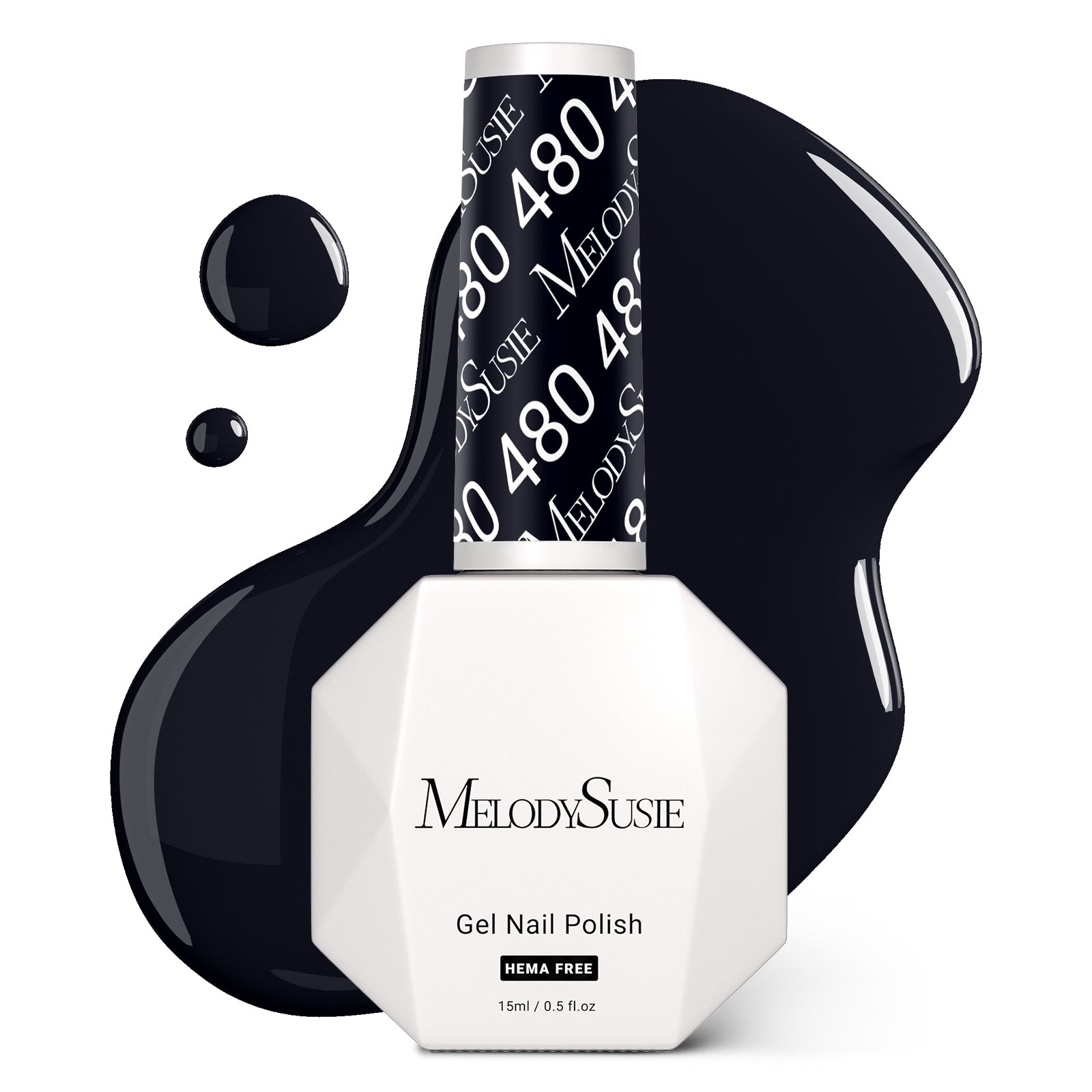 480 Black - HEMA-Free Gel Nail Polish 0.5 fl oz/15ml