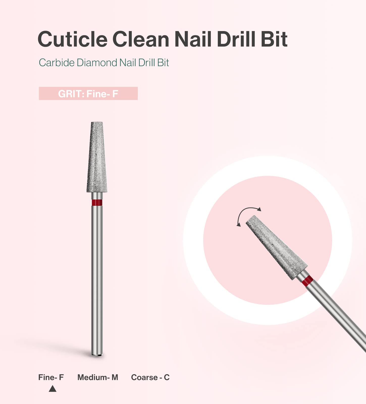 4mm Long Tapered Barrel Carbide Diamond Under Nail Cleaner Nail Drill Bit - 图片2