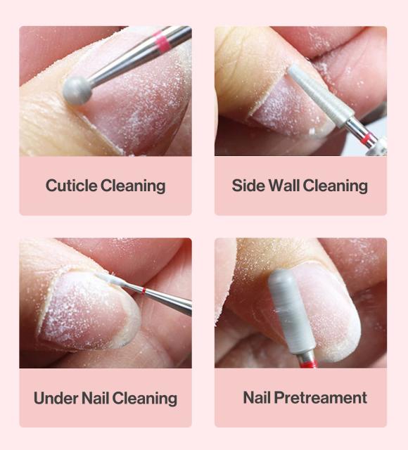 4mm Long Tapered Barrel Carbide Diamond Under Nail Cleaner Nail Drill Bit