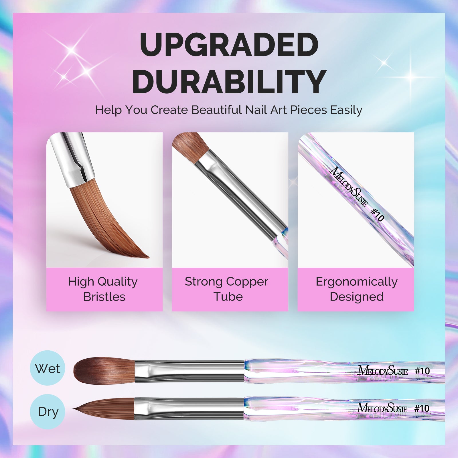 4Pcs Acrylic Nail Brush Set - Size 8/10/12/14 - 图片5