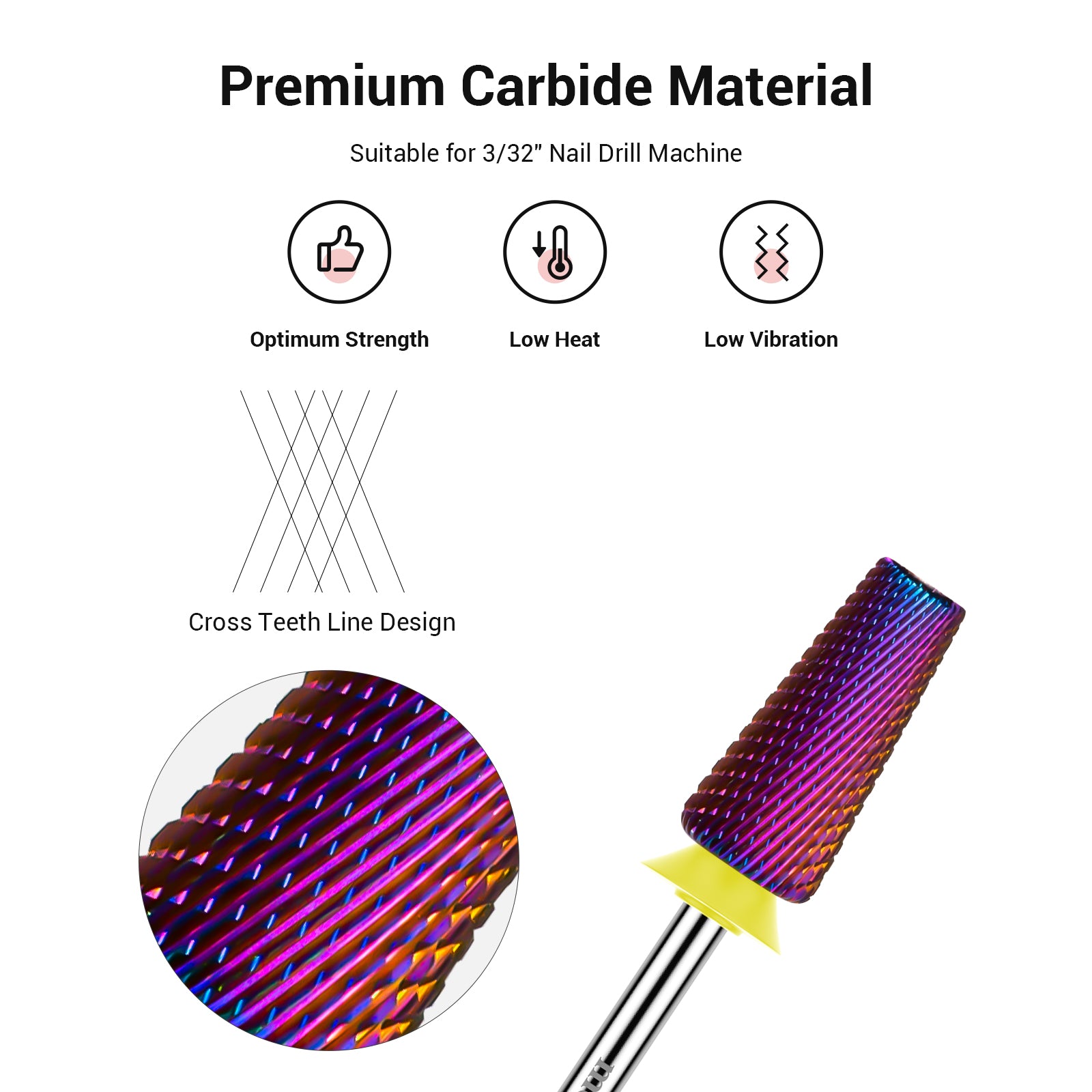 5 in 1 Cross Cut Tungsten Carbide Nail Drill Bits - 图片2