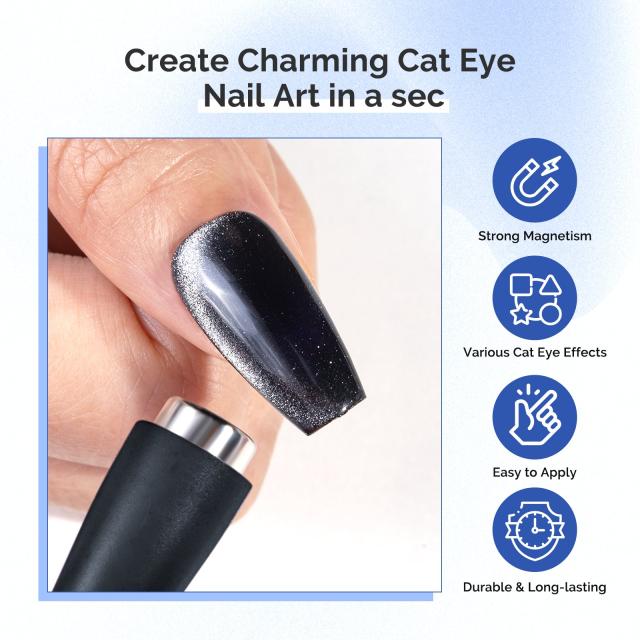 5 in 1 Multifunctional Cat Eye Gel Nail Polish Magnet - Black