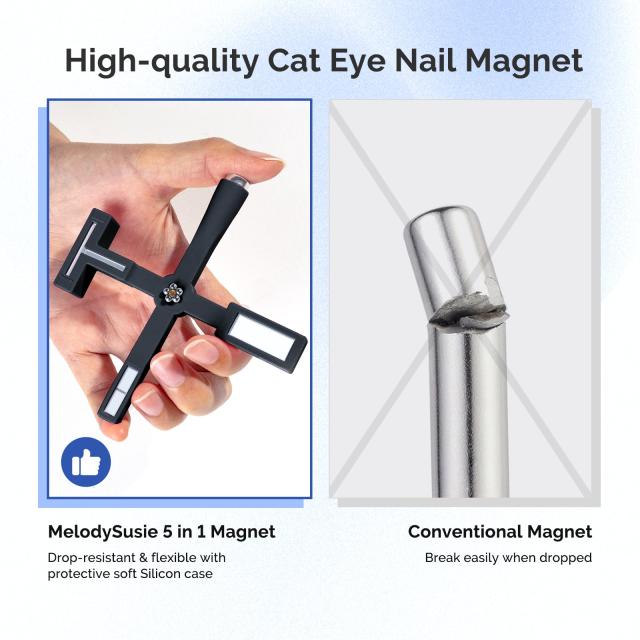 5 in 1 Multifunctional Cat Eye Gel Nail Polish Magnet - Black