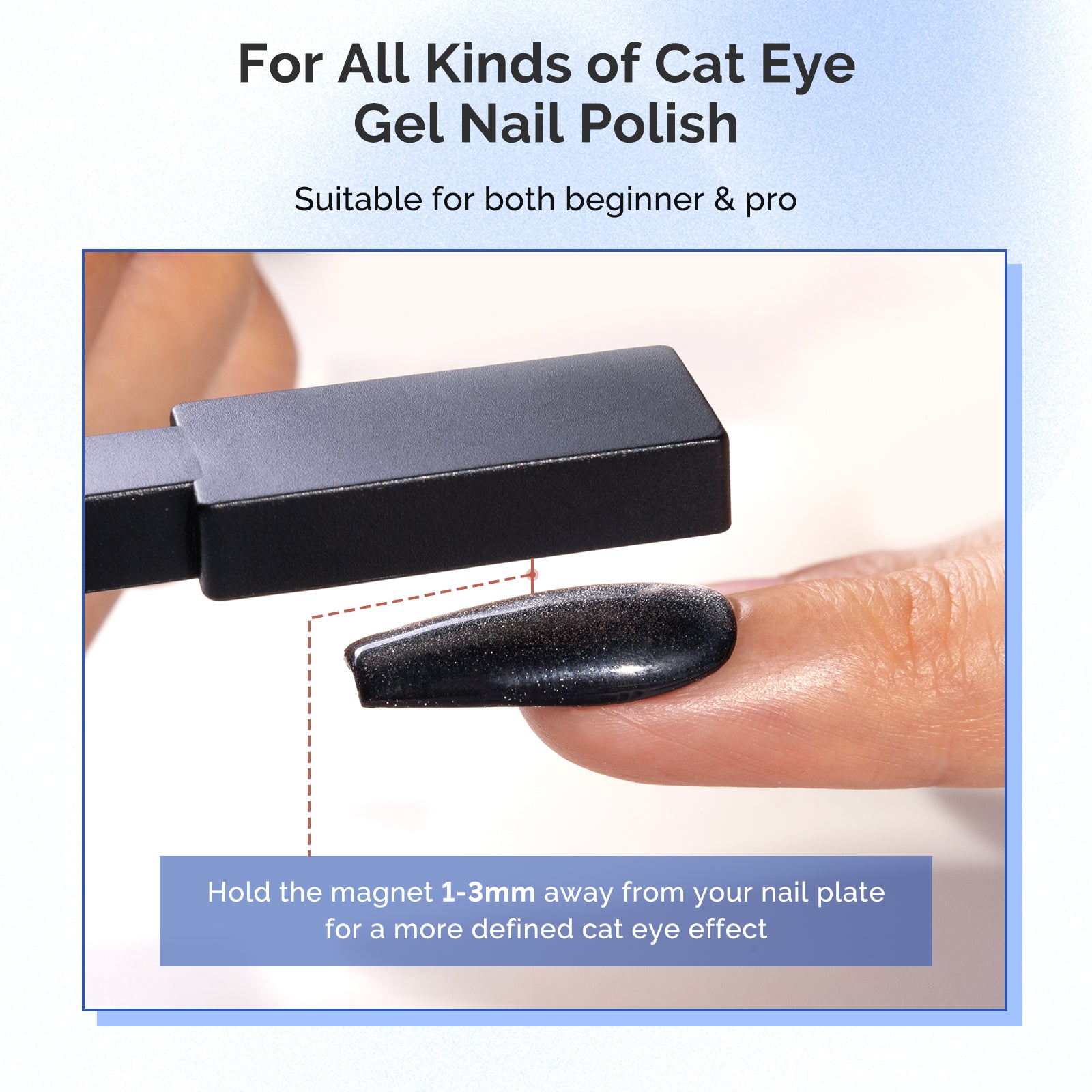 5 in 1 Multifunctional Cat Eye Gel Nail Polish Magnet - Black - 图片6
