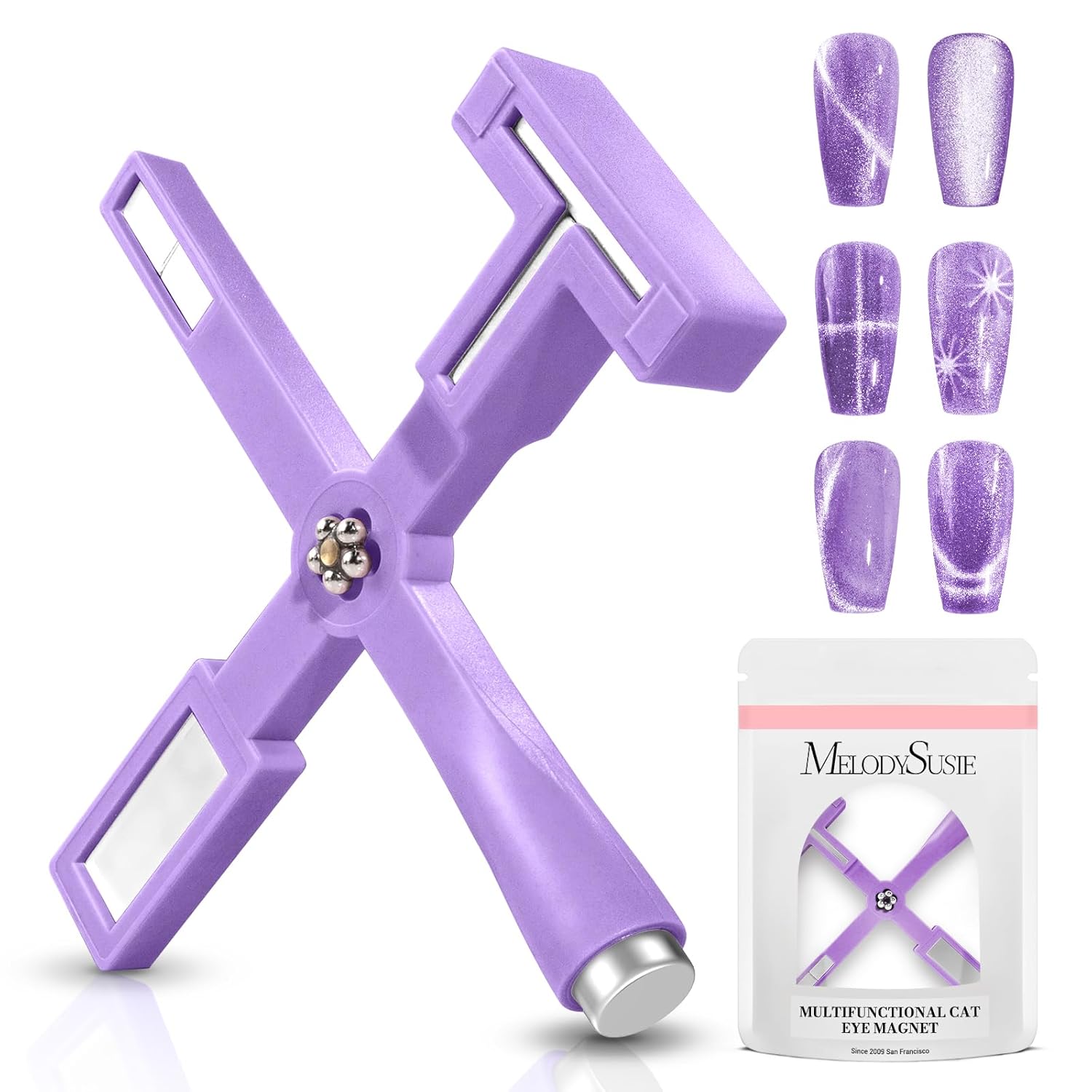 5 in 1 Multifunctional Cat Eye Gel Nail Polish Magnet - Purple