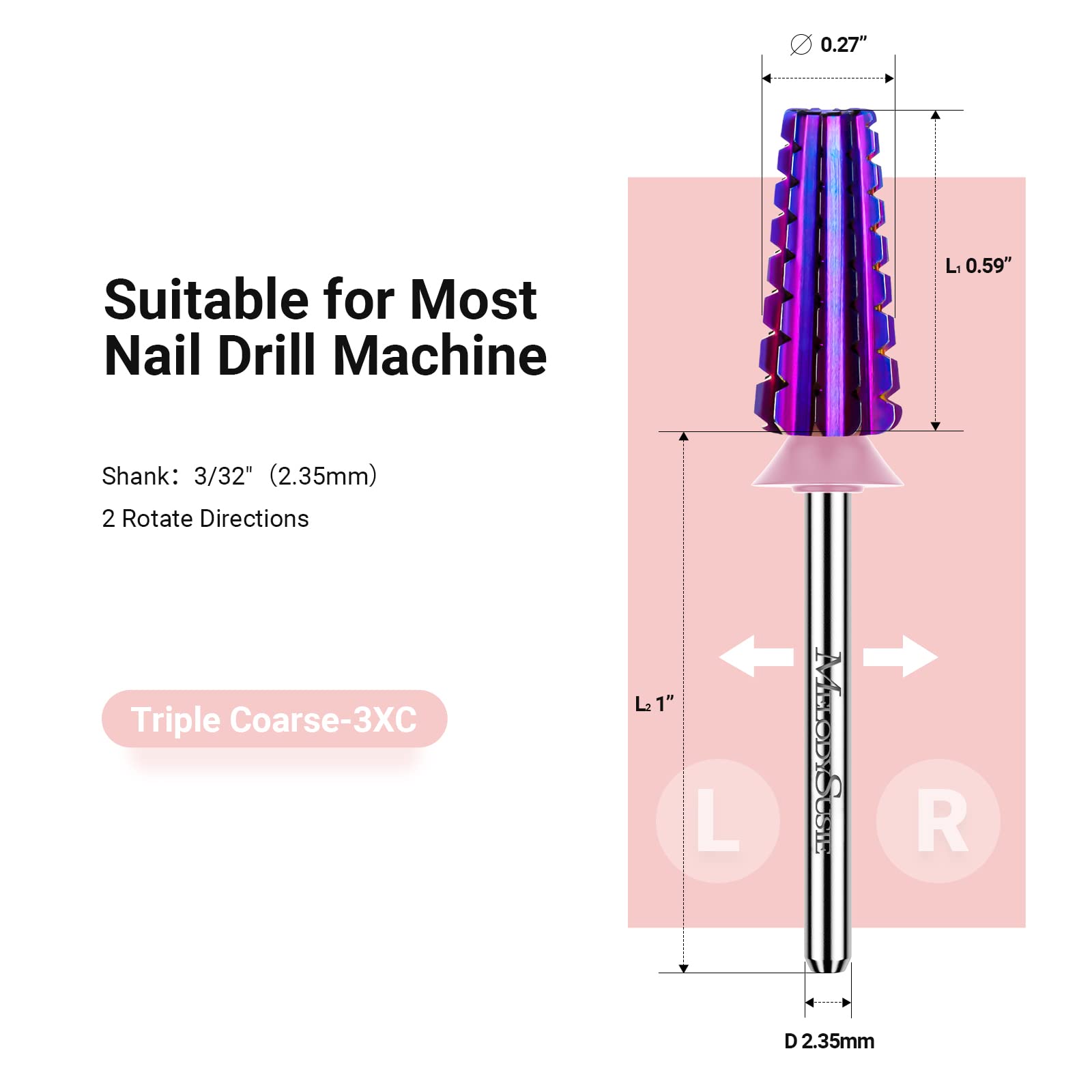 5 in 1 Straight Cut Tungsten Carbide Nail Drill Bits - 图片2