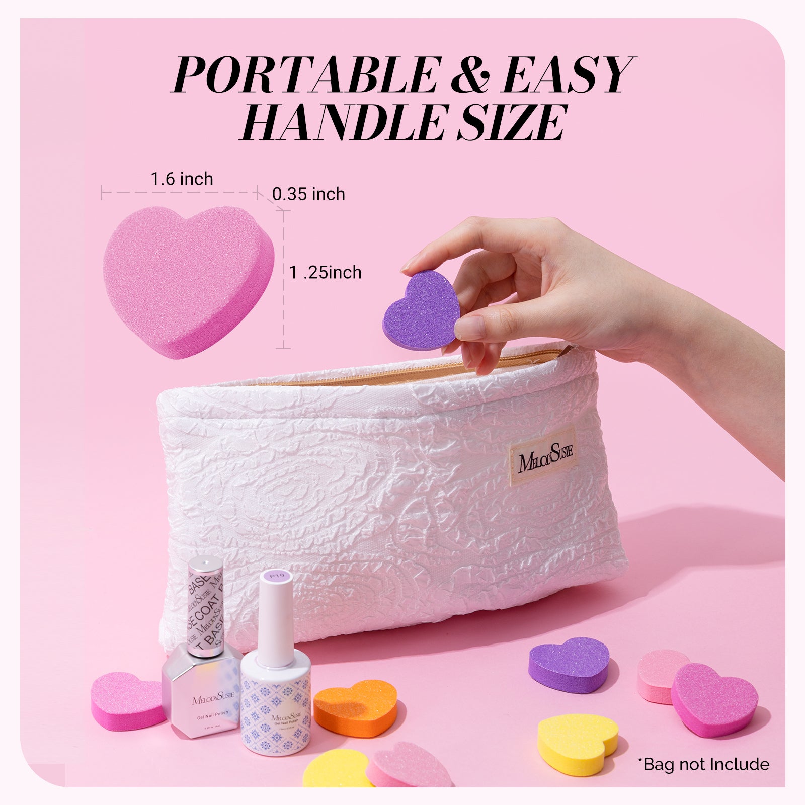 50Pcs Heart Shape Mini Nail Buffer Block 100/180 Grit - 图片7