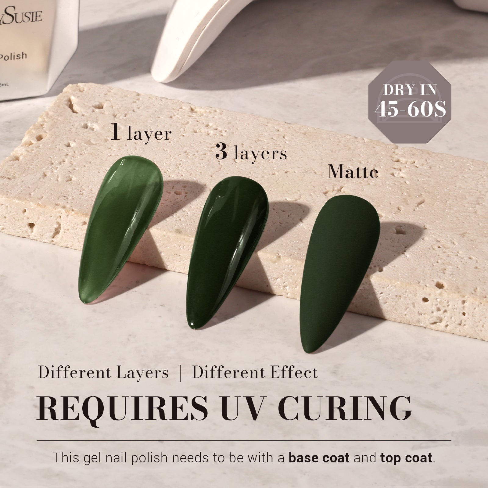 517 Greenish Black - TPO-Free Faster UV Curing Gel Nail Polish 0.5 fl oz/15ml - 图片3