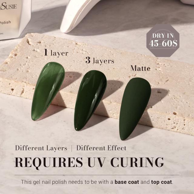 517 Greenish Black - TPO-Free Faster UV Curing Gel Nail Polish 0.5 fl oz/15ml