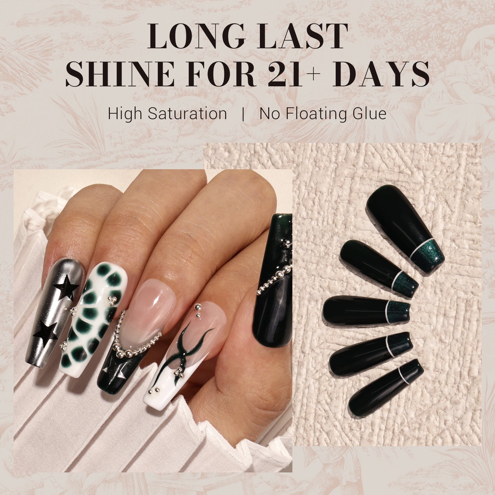 517 Greenish Black - TPO-Free Faster UV Curing Gel Nail Polish 0.5 fl oz/15ml - 图片4