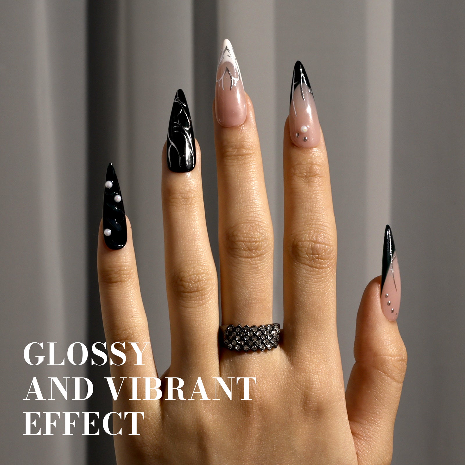 517 Greenish Black - TPO-Free Faster UV Curing Gel Nail Polish 0.5 fl oz/15ml - 图片5