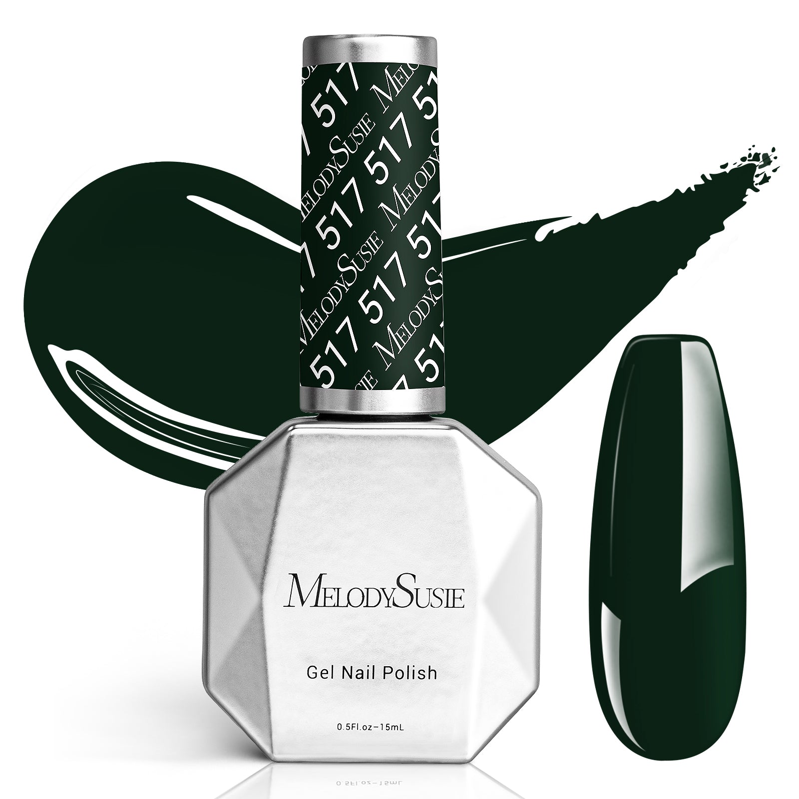 517 Greenish Black - TPO-Free Faster UV Curing Gel Nail Polish 0.5 fl oz/15ml