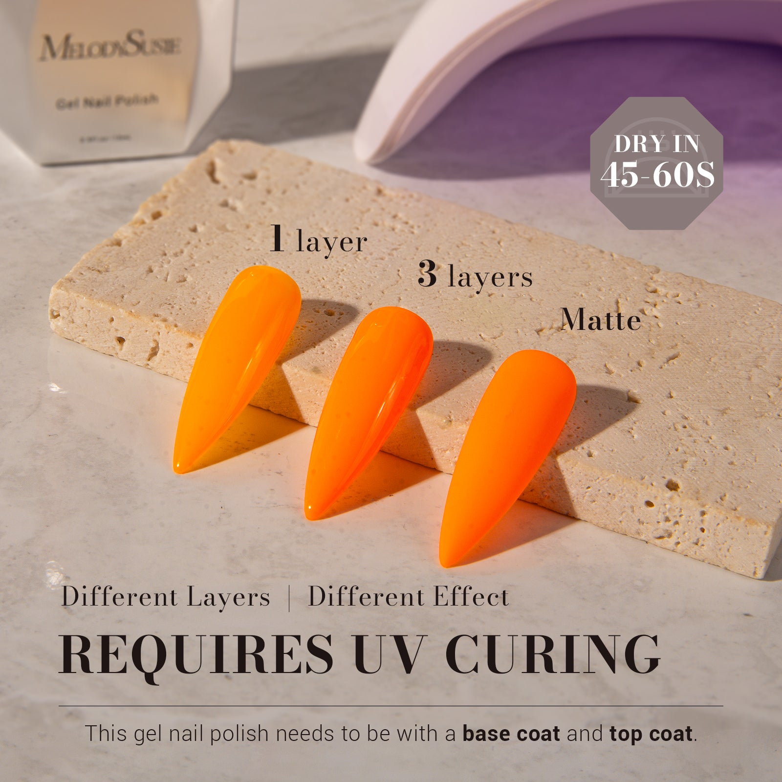 524 Shocking Orange  - TPO-Free Faster UV Curing Gel Nail Polish 0.5 fl oz/15ml - 图片3