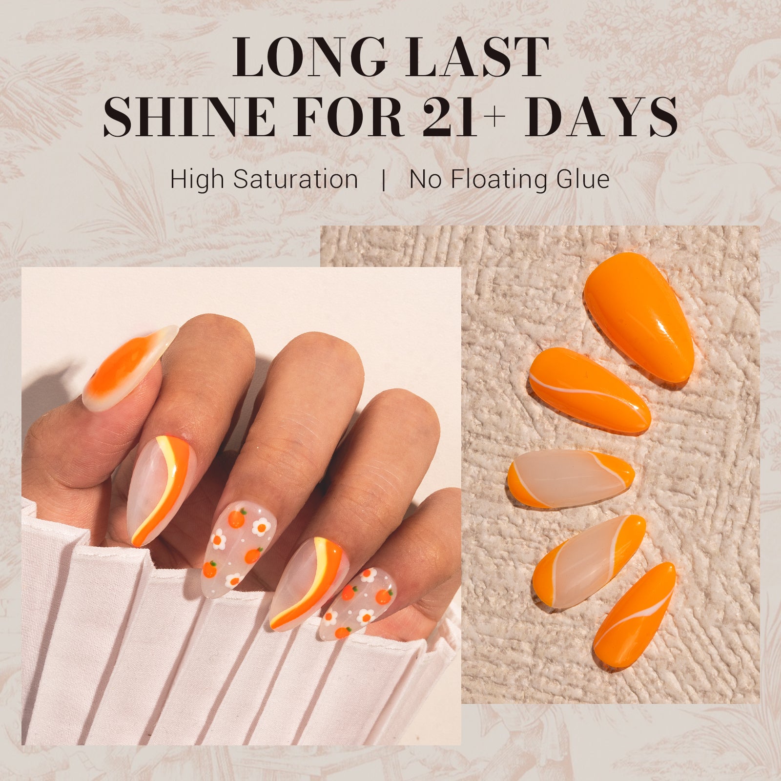 524 Shocking Orange  - TPO-Free Faster UV Curing Gel Nail Polish 0.5 fl oz/15ml - 图片4