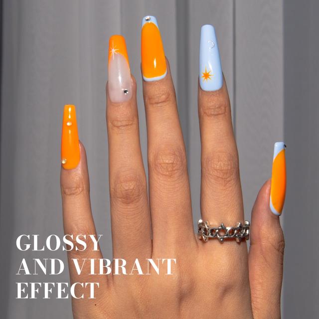 524 Shocking Orange  - TPO-Free Faster UV Curing Gel Nail Polish 0.5 fl oz/15ml