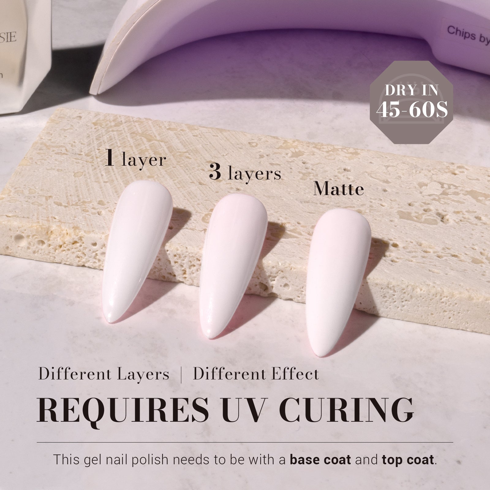 572 Milky Pink White - TPO-Free Faster UV Curing Gel Nail Polish 0.5 fl oz/15ml - 图片3