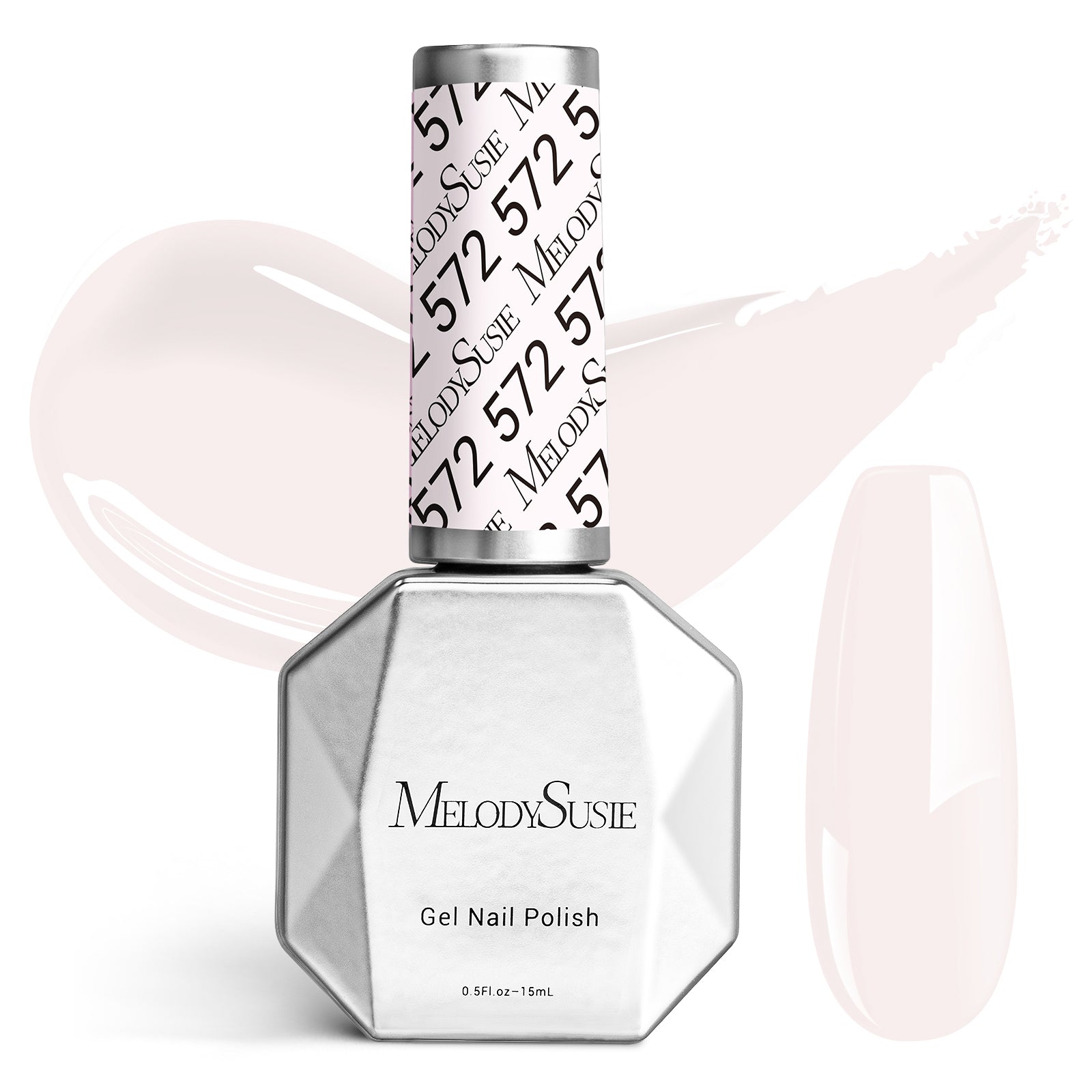 572 Milky Pink White - TPO-Free Faster UV Curing Gel Nail Polish 0.5 fl oz/15ml