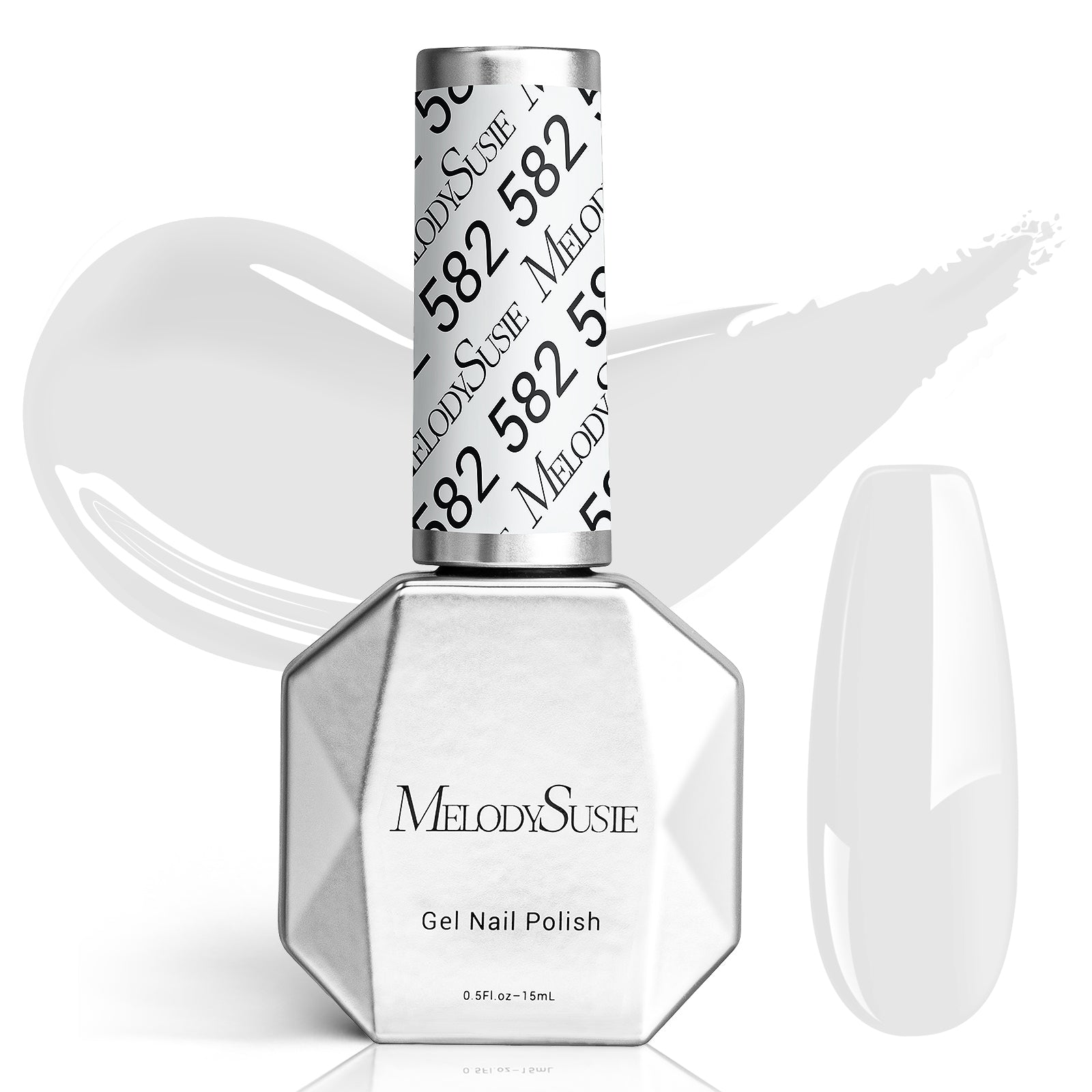 582 Gary White - TPO-Free Faster UV Curing Gel Nail Polish 0.5 fl oz/15ml