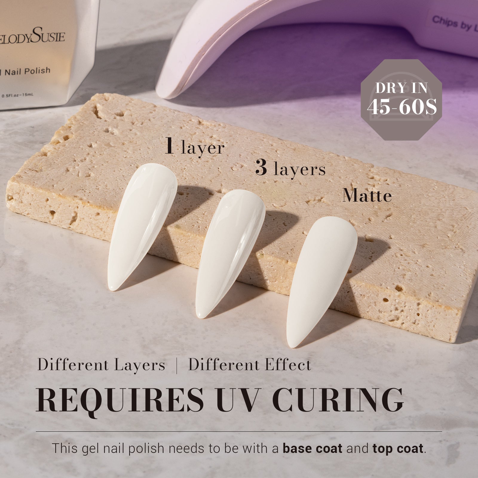 595 Egg White - TPO-Free Faster UV Curing Gel Nail Polish 0.5 fl oz/15ml - 图片3