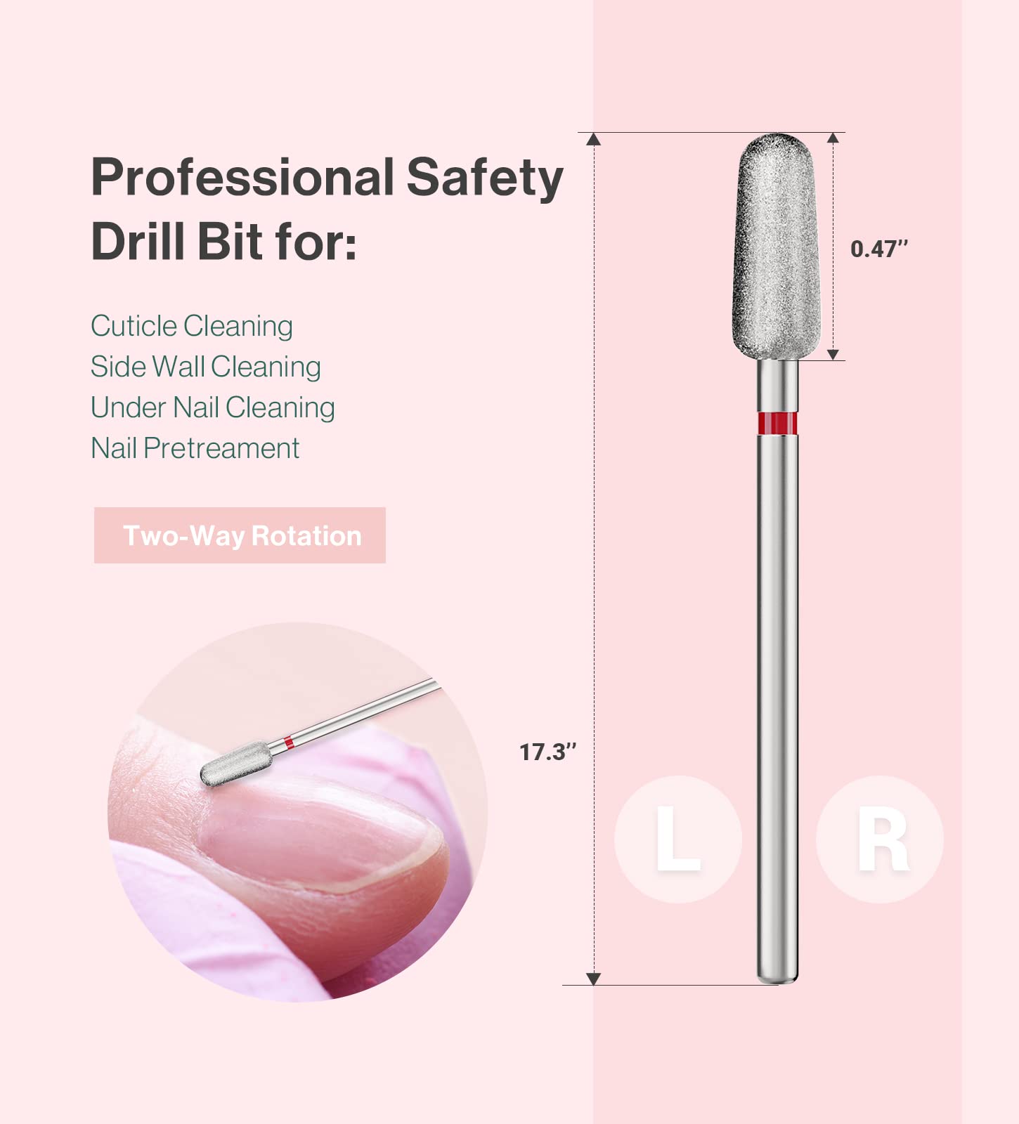 5mm Round Tapered Carbide Diamond Under Nail Cleaner Nail Drill Bit - 图片3