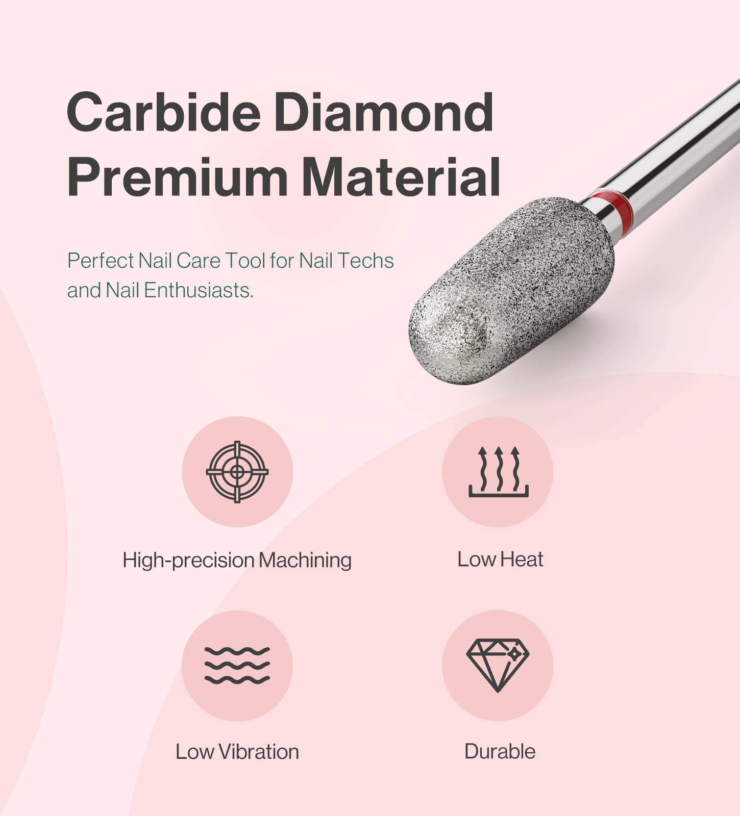 5mm Round Tapered Carbide Diamond Under Nail Cleaner Nail Drill Bit - 图片4