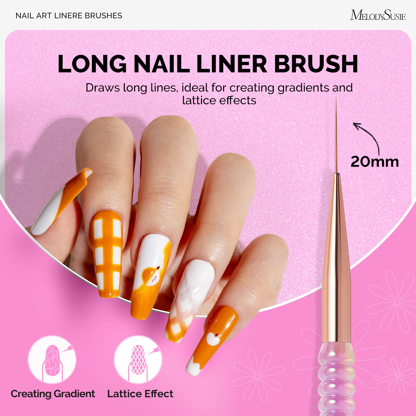 5Pcs Nail Art Liner Brushes with Nail Brush Holder - Sizes 5/7/9/11/20mm - 图片7