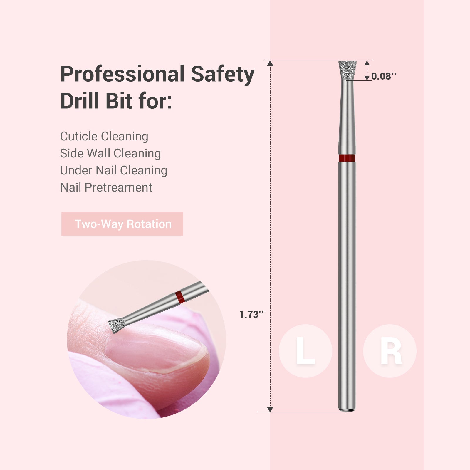 6.7mm Inverted Tapered Cuticle Clean Nail Drill Bit - 图片3