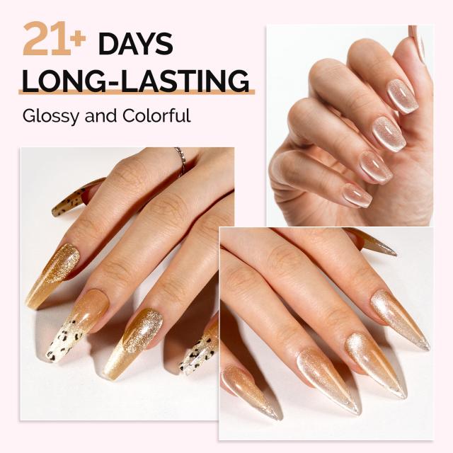 6 Colors Jeweliver Cat Eye Gel Nail Polish Set 0.5 fl oz/15ml - Yellow