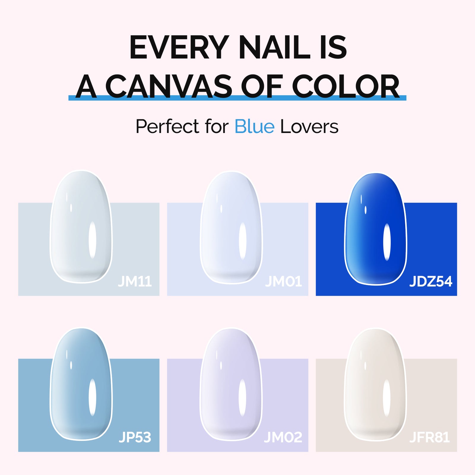 6 Colors Jeweliver Jelly TPO-Free Gel Nail Polish Set 0.5 fl oz/15ml - Blue - 图片3