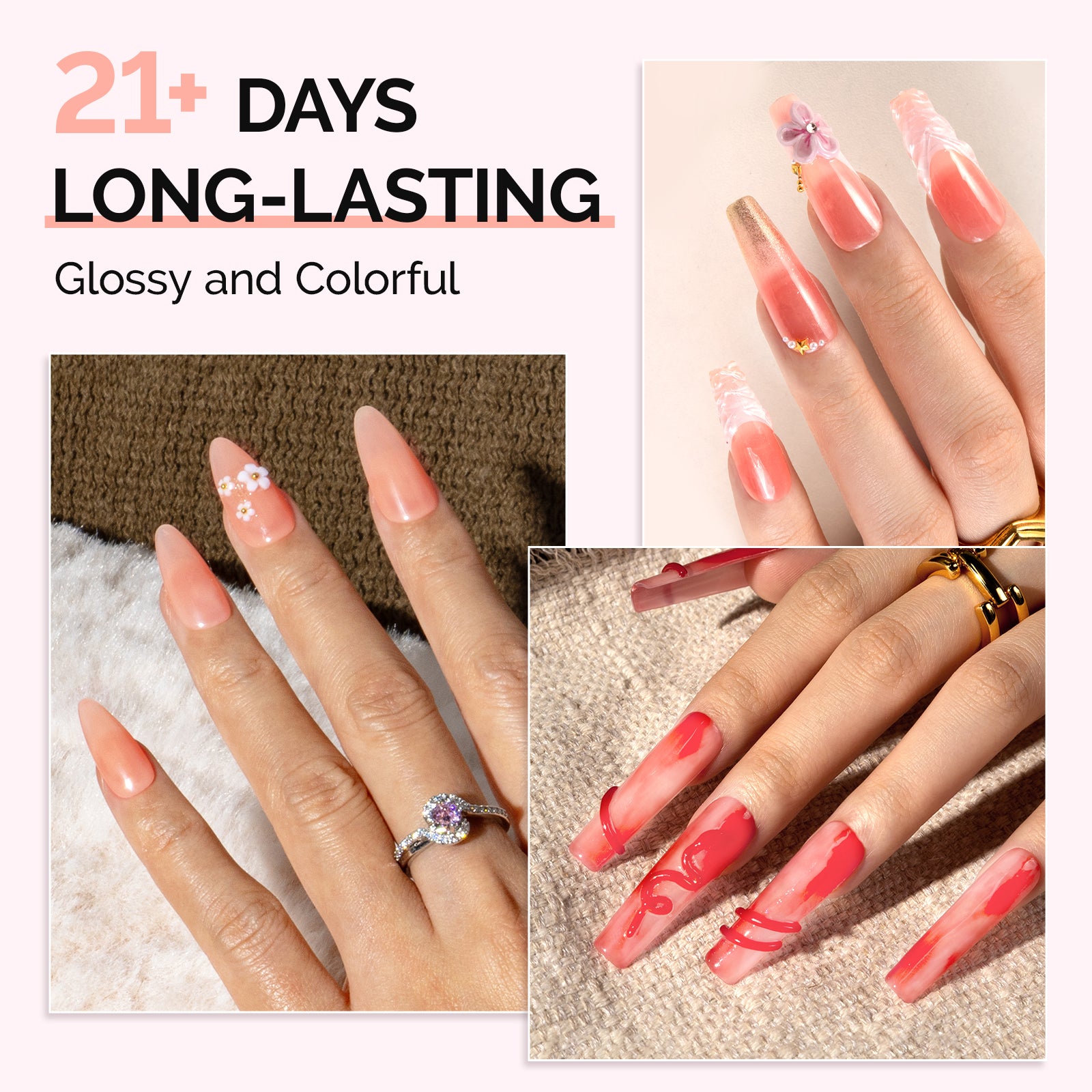 6 Colors Jeweliver Jelly TPO-Free Gel Nail Polish Set 0.5 fl oz/15ml - Nude - 图片4