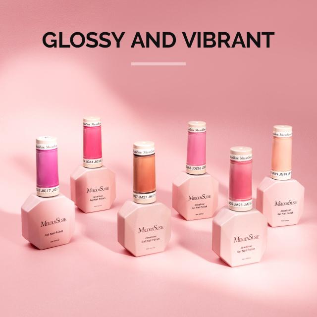 6 Colors Jeweliver Jelly TPO-Free Gel Nail Polish Set 0.5 fl oz/15ml - Pink