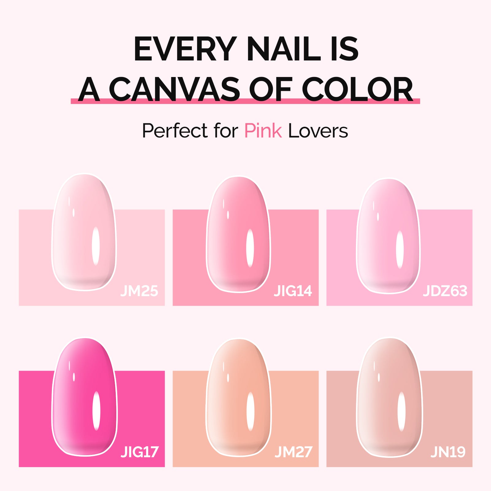 6 Colors Jeweliver Jelly TPO-Free Gel Nail Polish Set 0.5 fl oz/15ml - Pink - 图片3