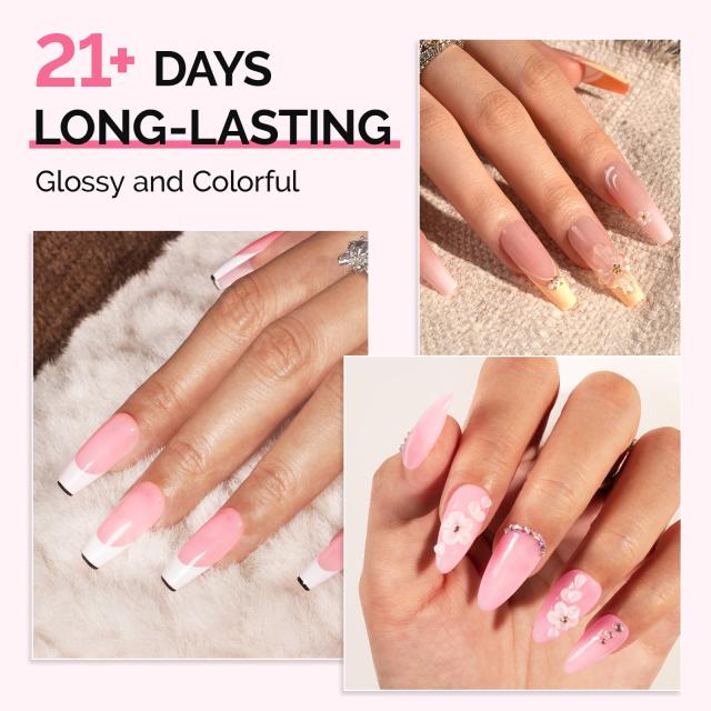 6 Colors Jeweliver Jelly TPO-Free Gel Nail Polish Set 0.5 fl oz/15ml - Pink