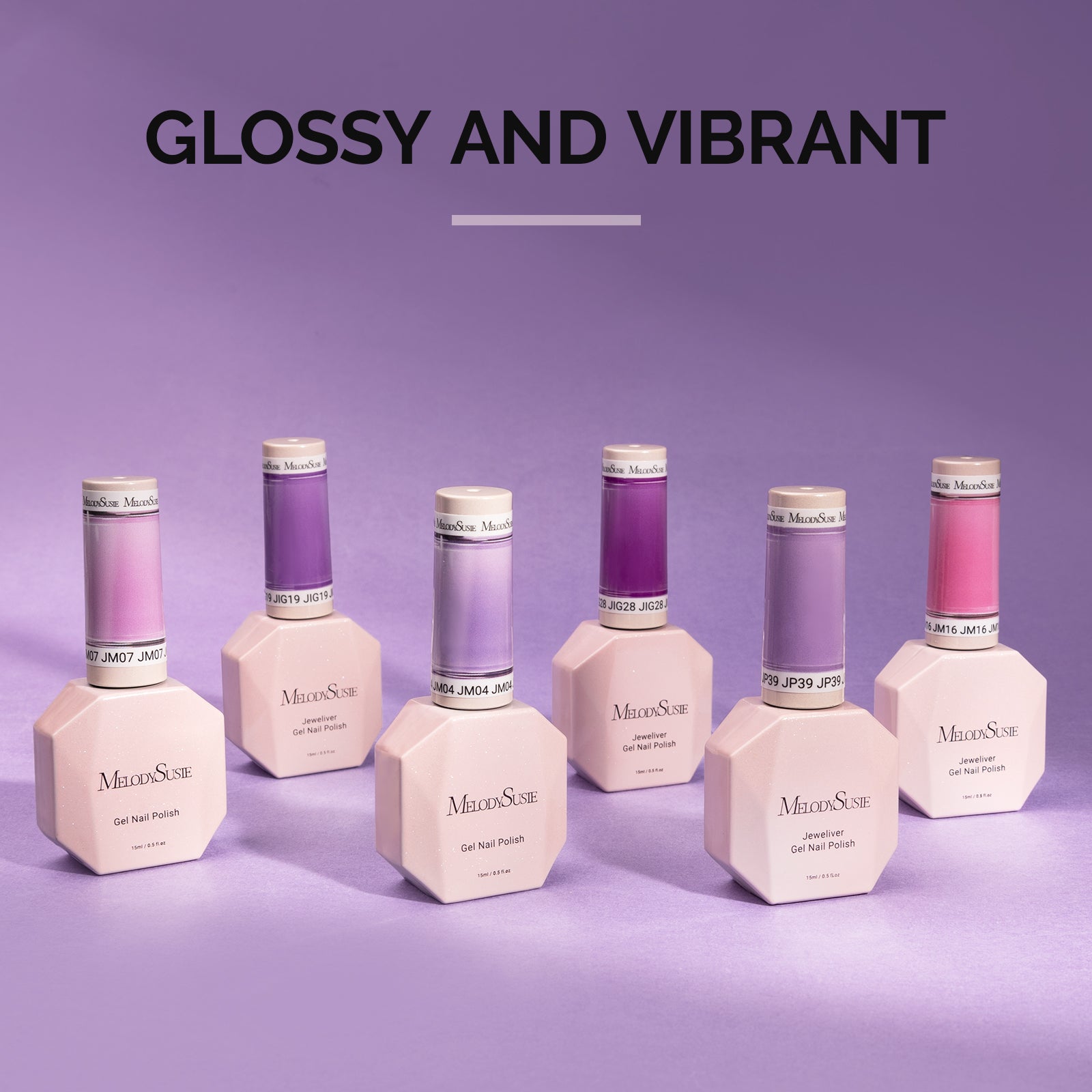 6 Colors Jeweliver Jelly TPO-Free Gel Nail Polish Set 0.5 fl oz/15ml - Purple - 图片2