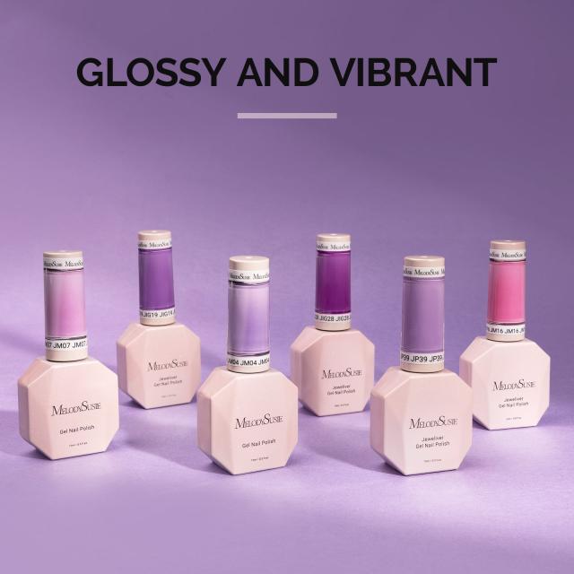 6 Colors Jeweliver Jelly TPO-Free Gel Nail Polish Set 0.5 fl oz/15ml - Purple