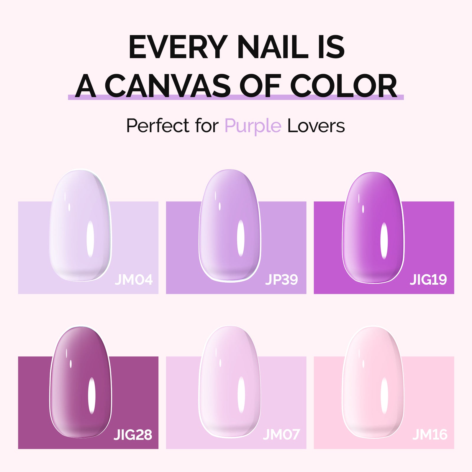 6 Colors Jeweliver Jelly TPO-Free Gel Nail Polish Set 0.5 fl oz/15ml - Purple - 图片3