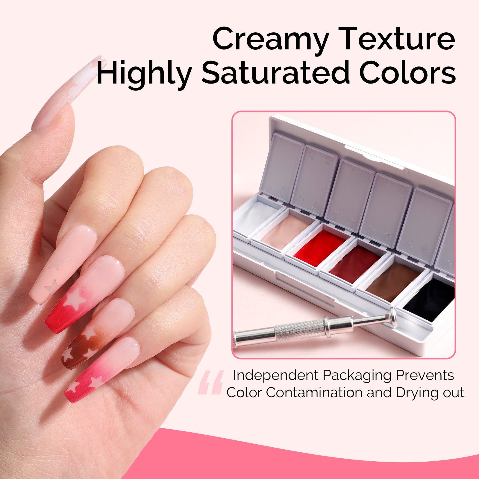 6 Colors Ombre Gel Polish with 100 Sponges & Metal Grabber Set - 图片10