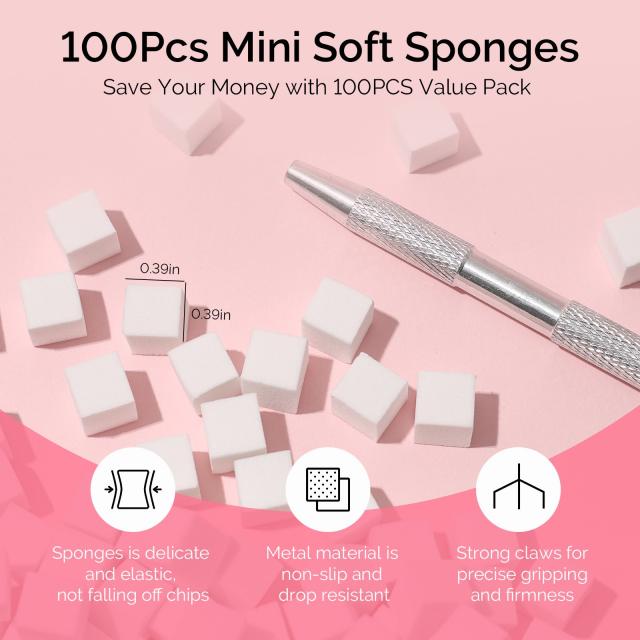 6 Colors Ombre Gel Polish with 100 Sponges & Metal Grabber Set