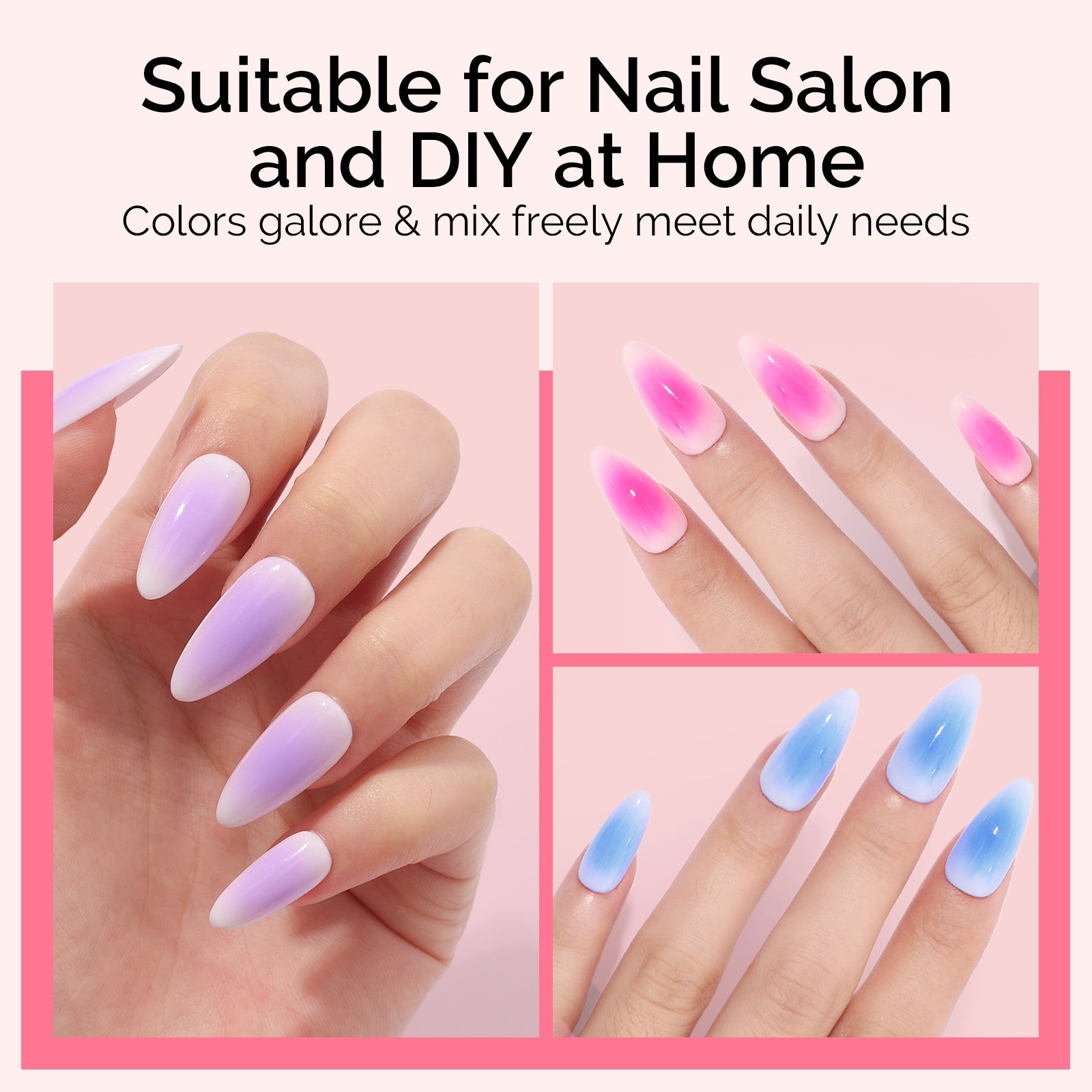 6 Colors Ombre Gel Polish with 100 Sponges & Metal Grabber Set - 图片7