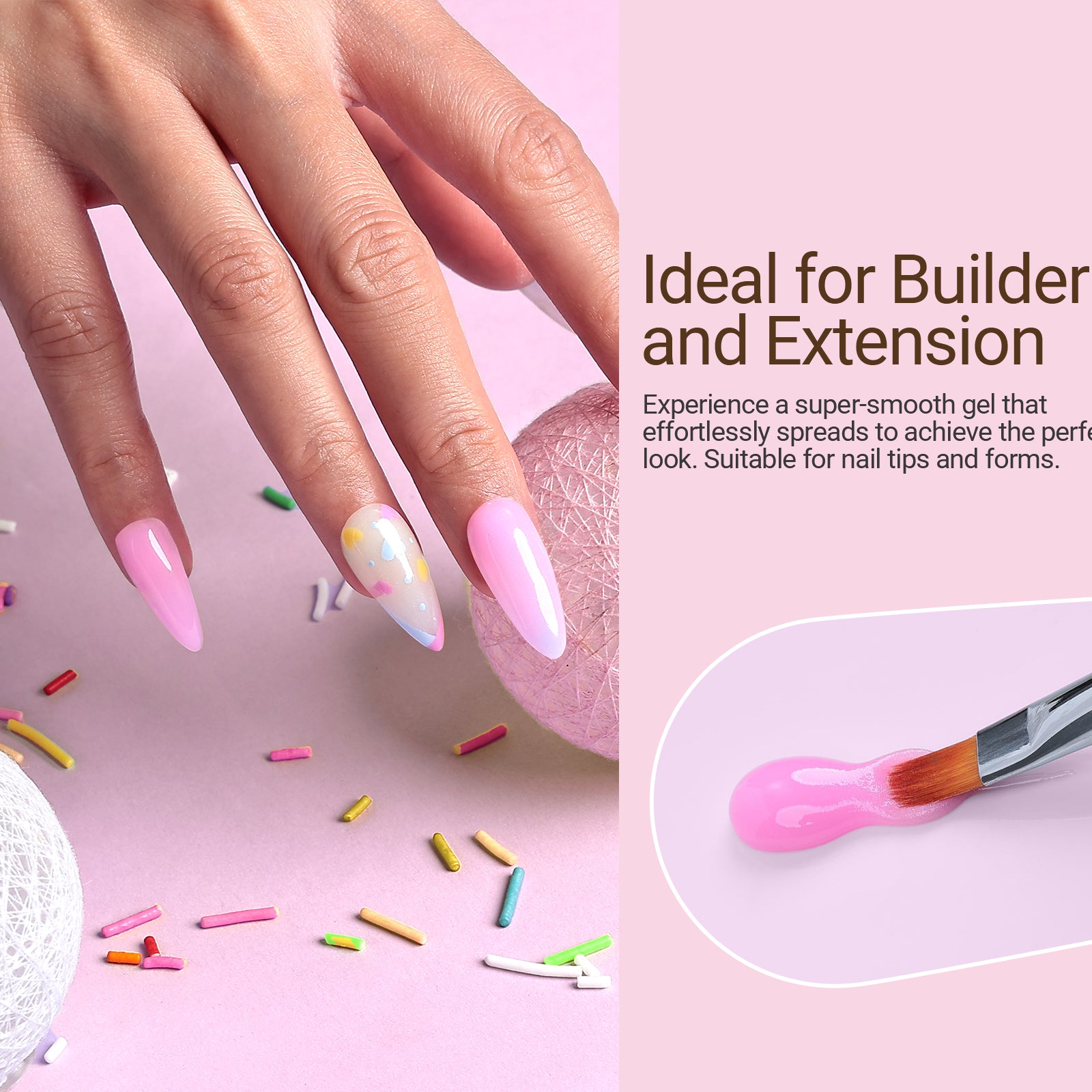 6 Colors Poly Nail Extension Gel Kit - 图片5