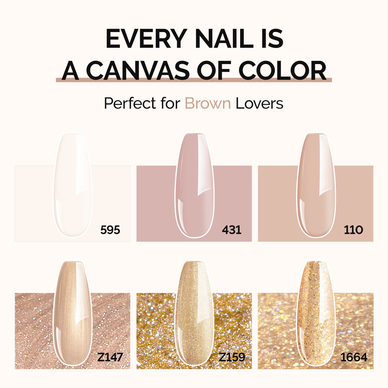 6 Colors TPO-Free Thick Gel Nail Polish Set 15ml - Brown - 图片3