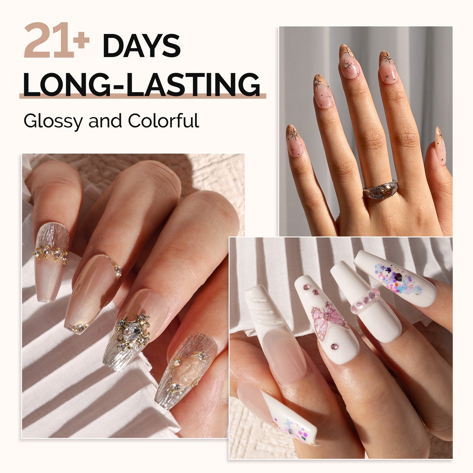 6 Colors TPO-Free Thick Gel Nail Polish Set 15ml - Brown - 图片4