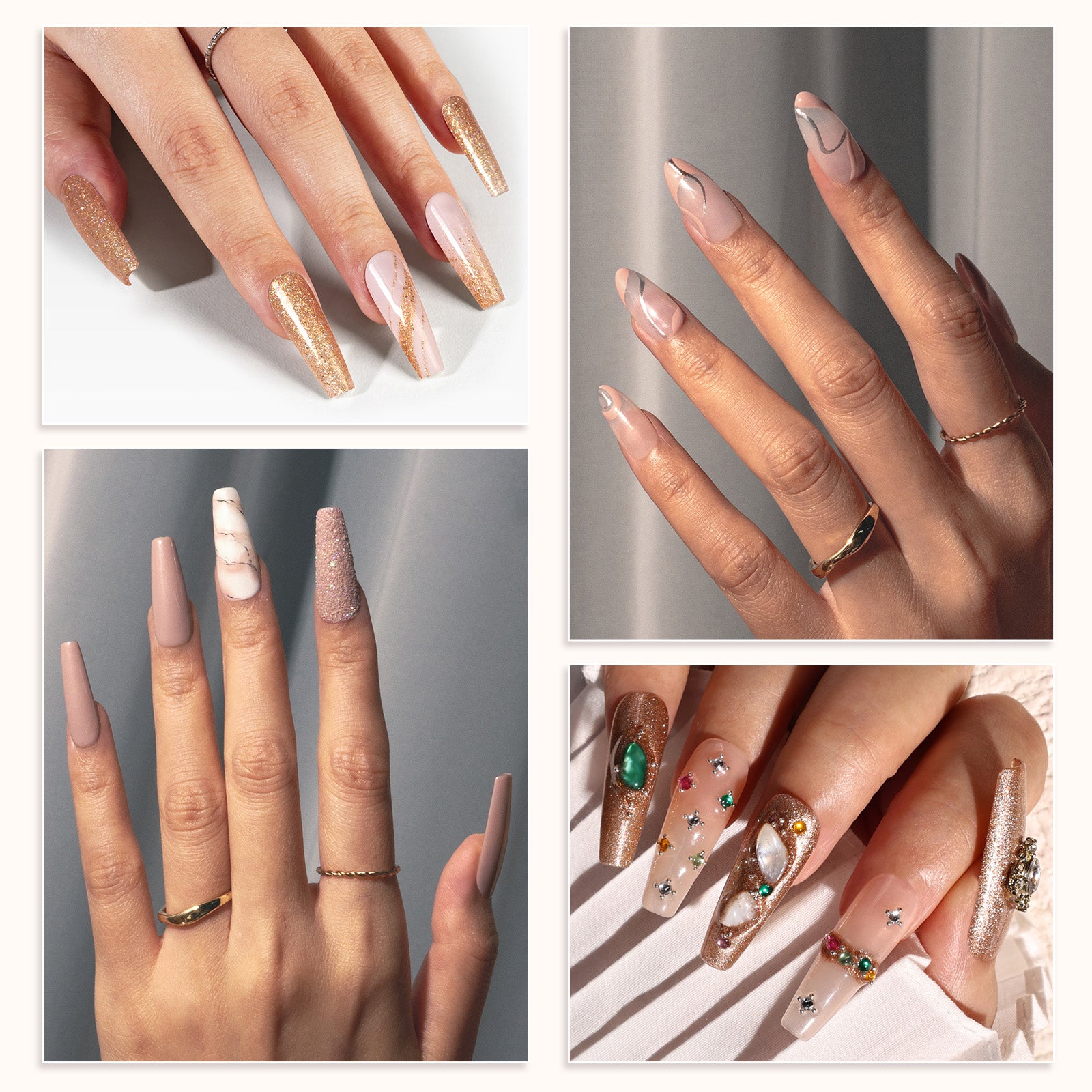 6 Colors TPO-Free Thick Gel Nail Polish Set 15ml - Brown - 图片5